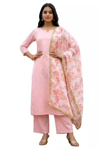 Printed georgette silk multi sequnce lace work dupatta