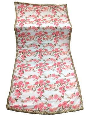 Printed georgette silk multi sequnce lace work dupatta 5