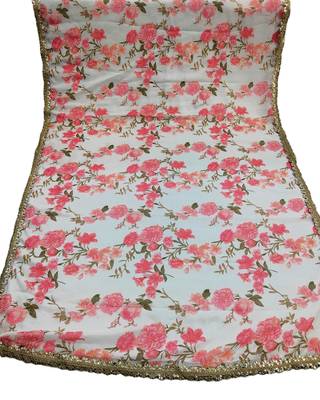 Printed georgette silk multi sequnce lace work dupatta 6