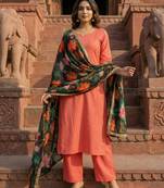 Printed georgette silk multi sequnce lace work dupatta