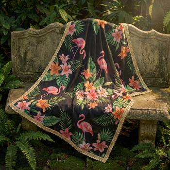 Printed georgette silk multi sequnce lace work dupatta 4