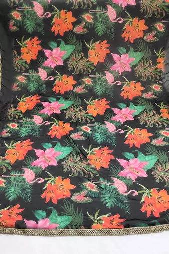 Printed georgette silk multi sequnce lace work dupatta