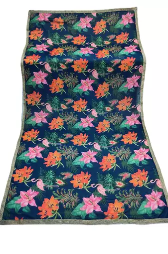 Printed georgette silk multi sequnce lace work dupatta