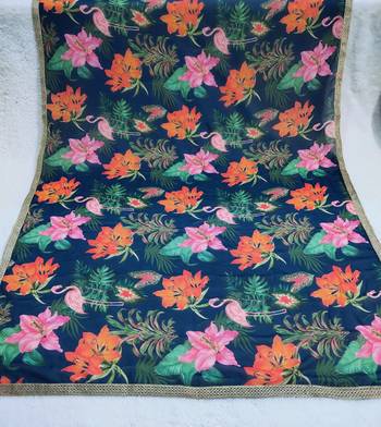 Printed georgette silk multi sequnce lace work dupatta 6