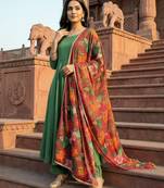 Printed georgette silk multi sequnce lace work dupatta