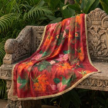 Printed georgette silk multi sequnce lace work dupatta 4