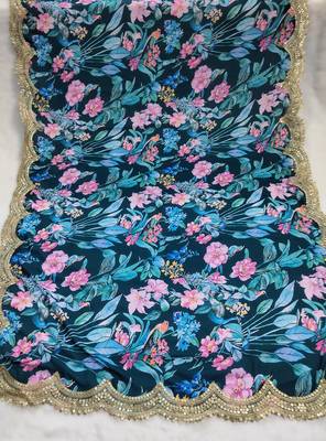 Printed georgette silk multi sequnce lace work dupatta 6