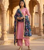 Printed georgette silk multi sequnce lace work dupatta