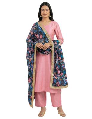 Printed georgette silk multi sequnce lace work dupatta 3