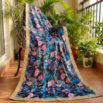 Printed georgette silk multi sequnce lace work dupatta 4