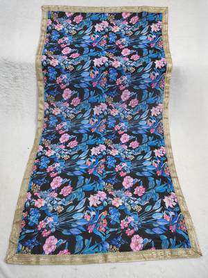 Printed georgette silk multi sequnce lace work dupatta 5