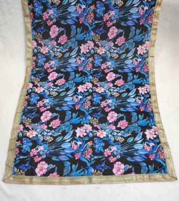 Printed georgette silk multi sequnce lace work dupatta 6
