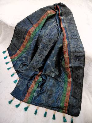 Jequared silk stall printed ethnic wear dupatta 3