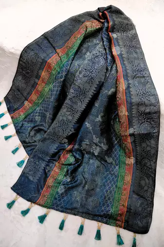Jequared silk stall printed ethnic wear dupatta