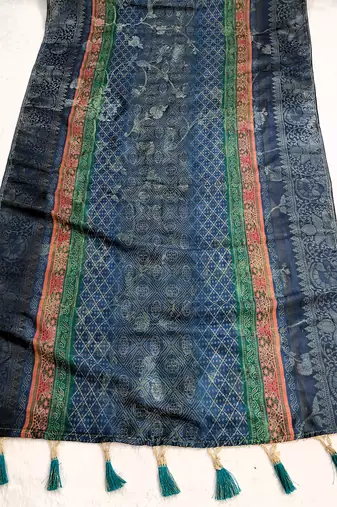 Jequared silk stall printed ethnic wear dupatta