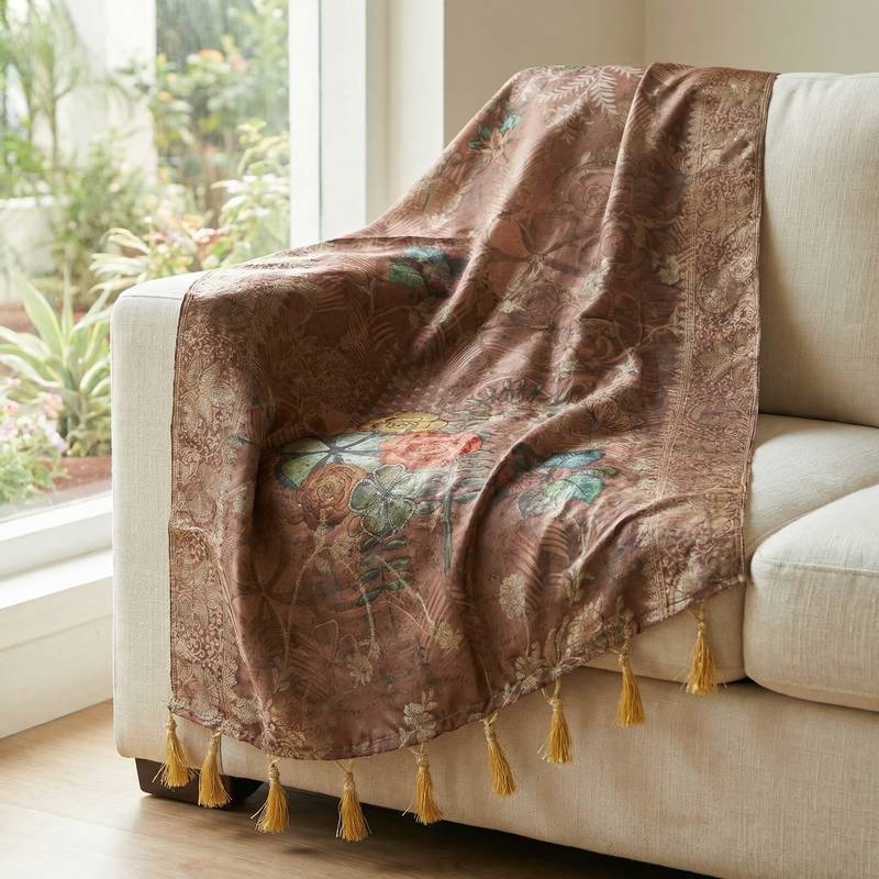 Jequared silk stall printed ethnic wear dupatta