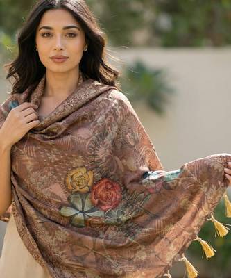 Jequared silk stall printed ethnic wear dupatta 2