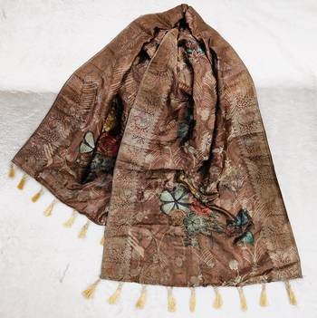 Jequared silk stall printed ethnic wear dupatta 4