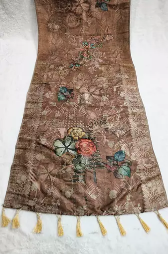 Jequared silk stall printed ethnic wear dupatta