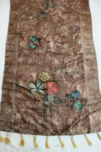 Jequared silk stall printed ethnic wear dupatta