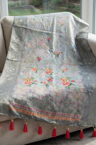 Jequared silk stall printed ethnic wear dupatta