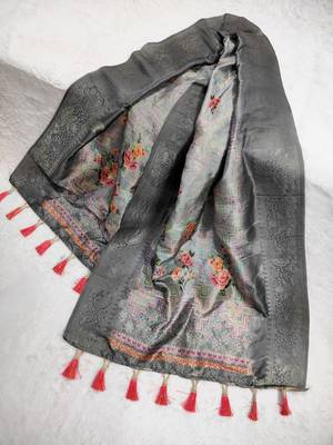 Jequared silk stall printed ethnic wear dupatta 4