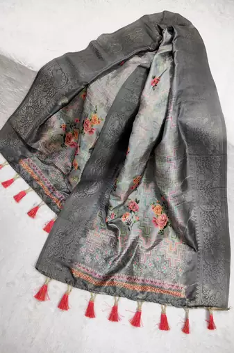 Jequared silk stall printed ethnic wear dupatta
