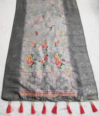 Jequared silk stall printed ethnic wear dupatta 6
