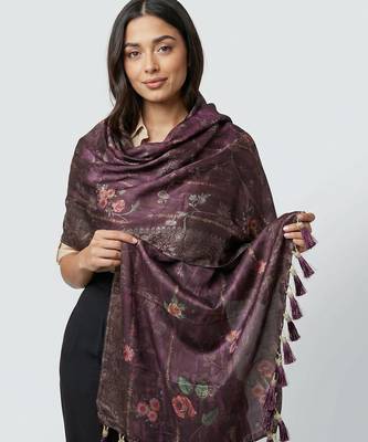 Jequared silk stall printed ethnic wear dupatta 2