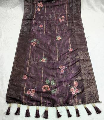 Jequared silk stall printed ethnic wear dupatta 5