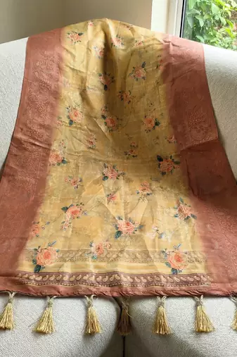 Jequared silk stall printed ethnic wear dupatta