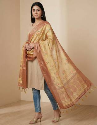 Jequared silk stall printed ethnic wear dupatta 3
