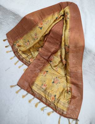 Jequared silk stall printed ethnic wear dupatta 4