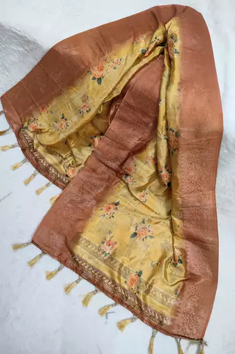 Jequared silk stall printed ethnic wear dupatta