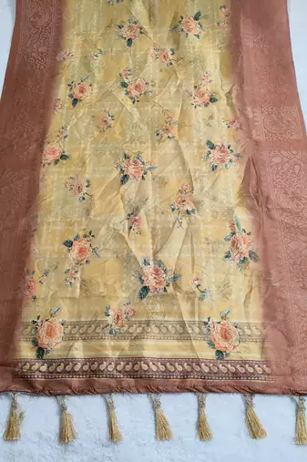 Jequared silk stall printed ethnic wear dupatta