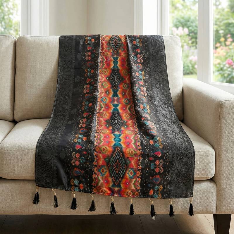 Jequared silk stall printed ethnic wear dupatta