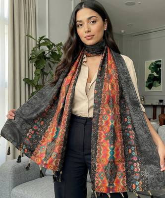 Jequared silk stall printed ethnic wear dupatta 2