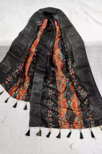 Jequared silk stall printed ethnic wear dupatta