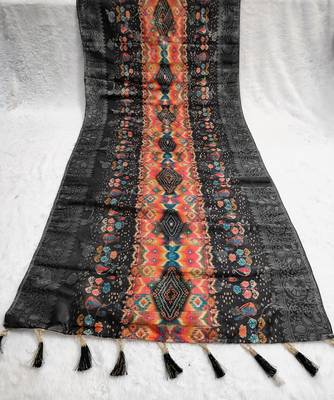 Jequared silk stall printed ethnic wear dupatta 6