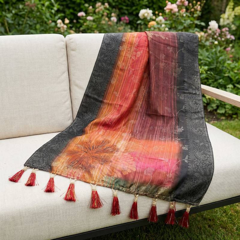 Jequared silk stall printed ethnic wear dupatta