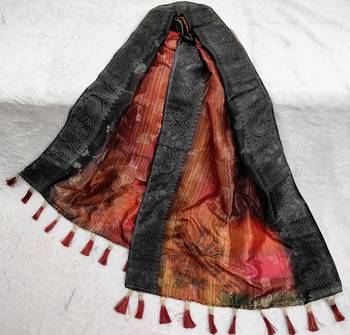 Jequared silk stall printed ethnic wear dupatta 4