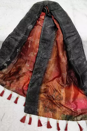 Jequared silk stall printed ethnic wear dupatta