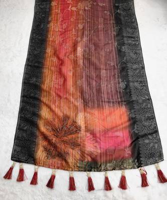 Jequared silk stall printed ethnic wear dupatta 6