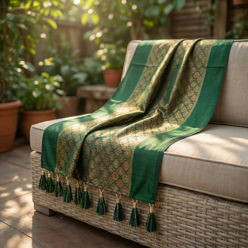 Jequared silk stall printed ethnic wear dupatta