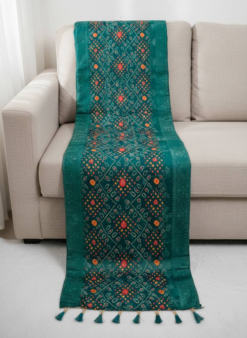 Jequared silk stall printed ethnic wear dupatta