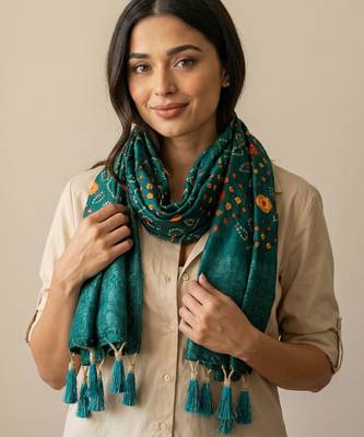 Jequared silk stall printed ethnic wear dupatta 2