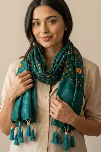 Jequared silk stall printed ethnic wear dupatta