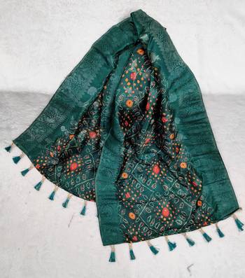 Jequared silk stall printed ethnic wear dupatta 4