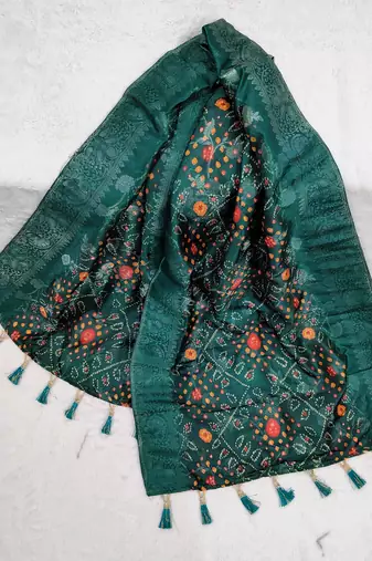 Jequared silk stall printed ethnic wear dupatta