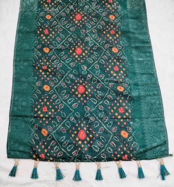 Jequared silk stall printed ethnic wear dupatta 6